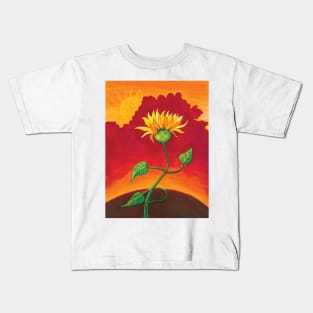 Funny Sunflower Floret Illustration Kids T-Shirt